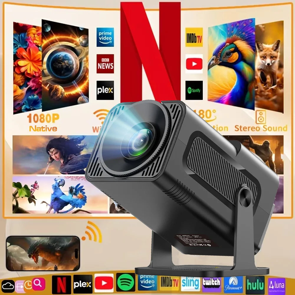 Mini Projector – 4K Support Android 13 Portable Home Cinema