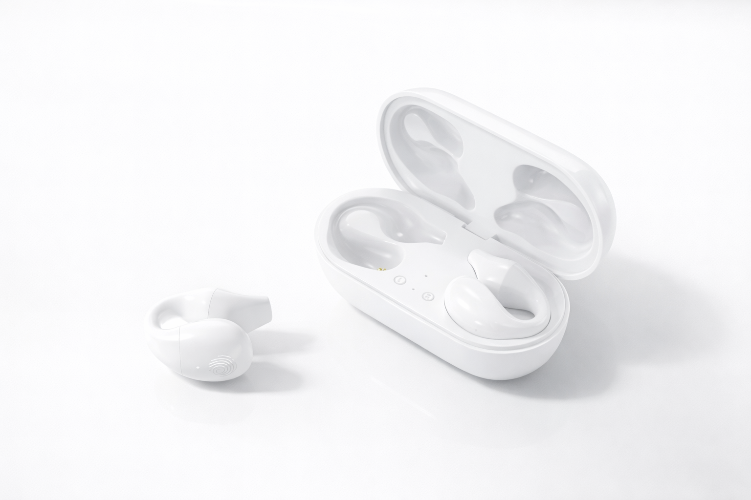 Open-ear sport headphones white edition