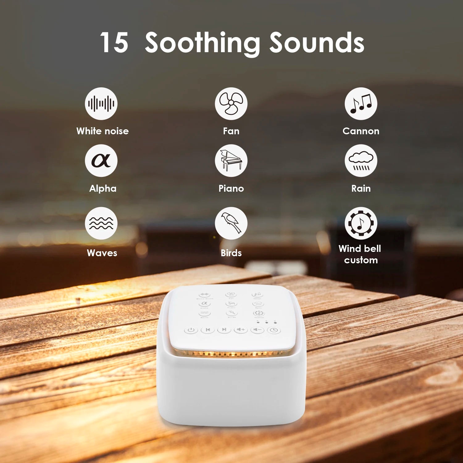 White Noise Machine – Rechargeable Sleep Sound Machine with Timer