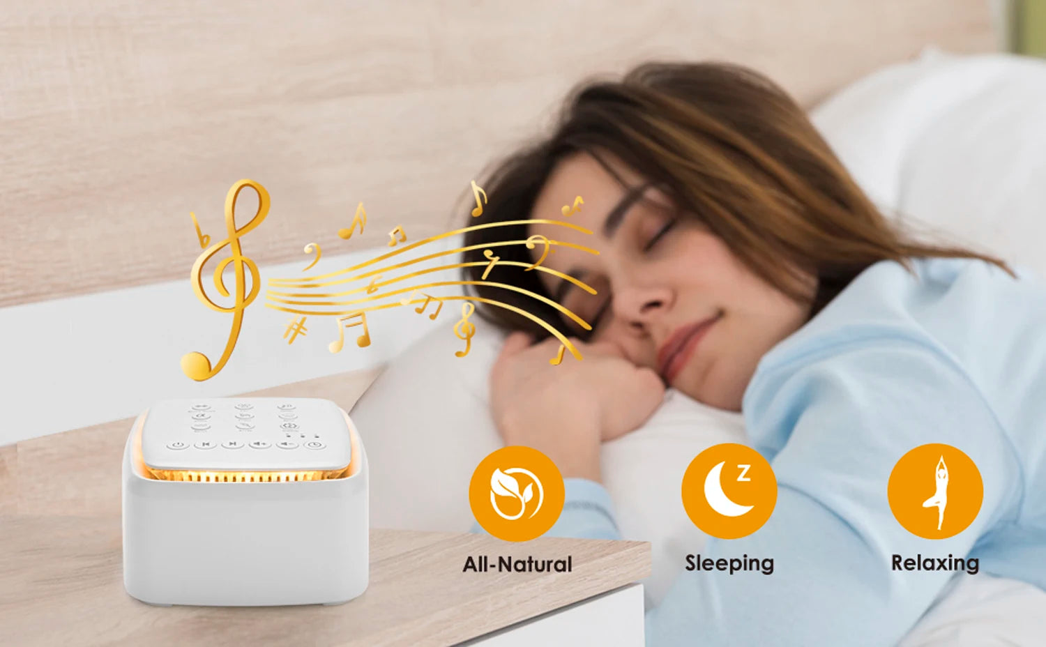 White Noise Machine – Rechargeable Sleep Sound Machine with Timer