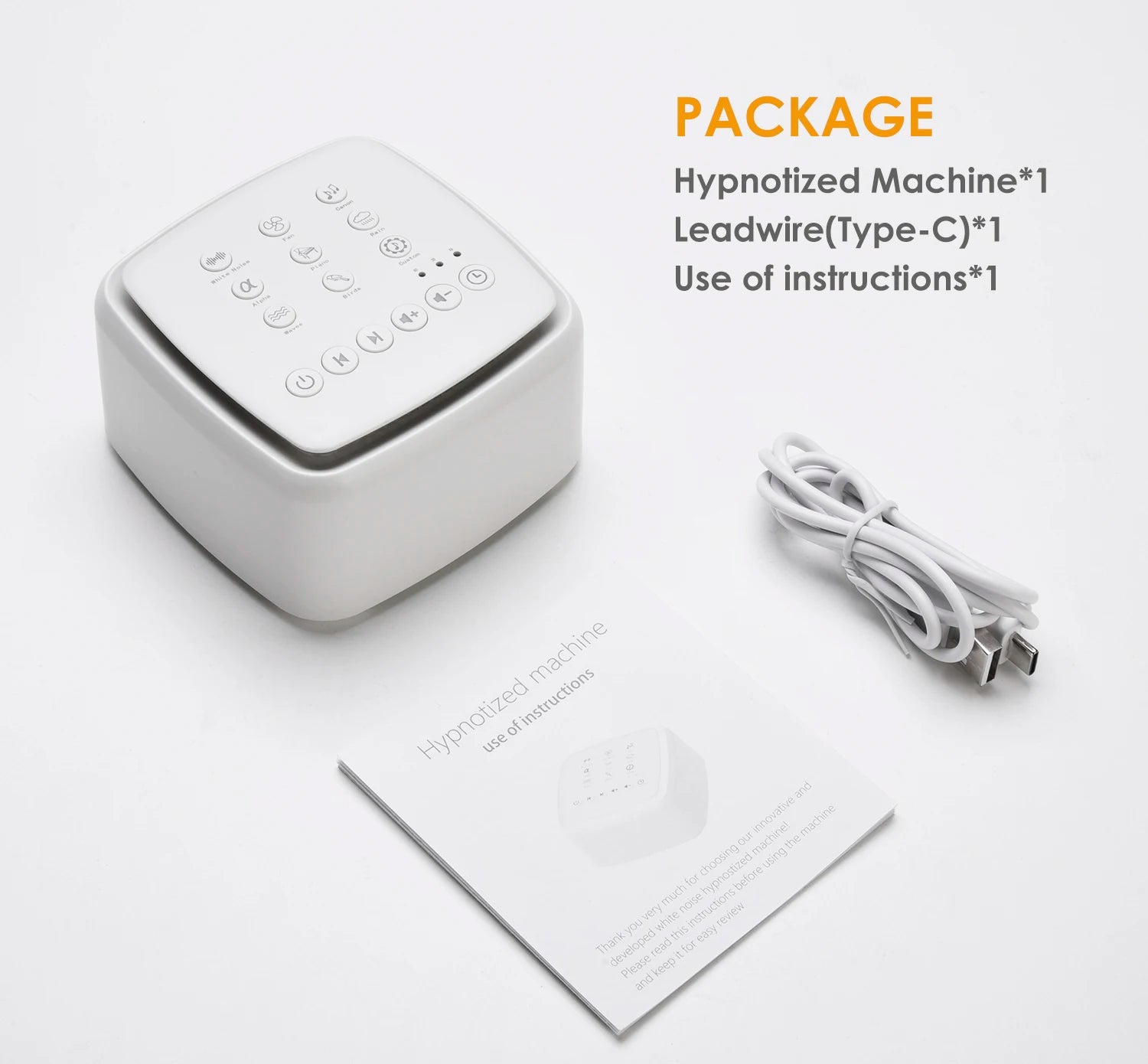 White Noise Machine – Rechargeable Sleep Sound Machine with Timer