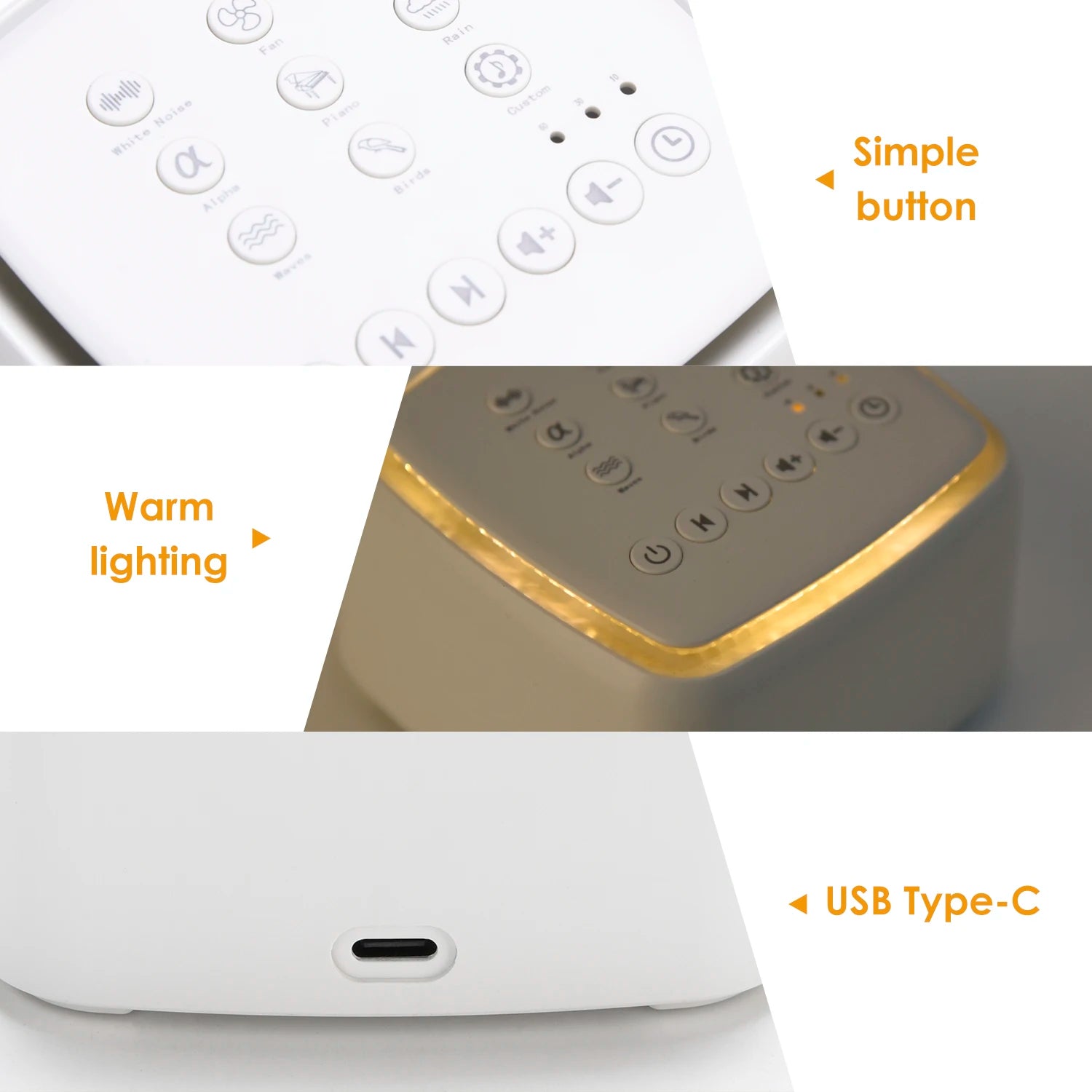 White Noise Machine – Rechargeable Sleep Sound Machine with Timer