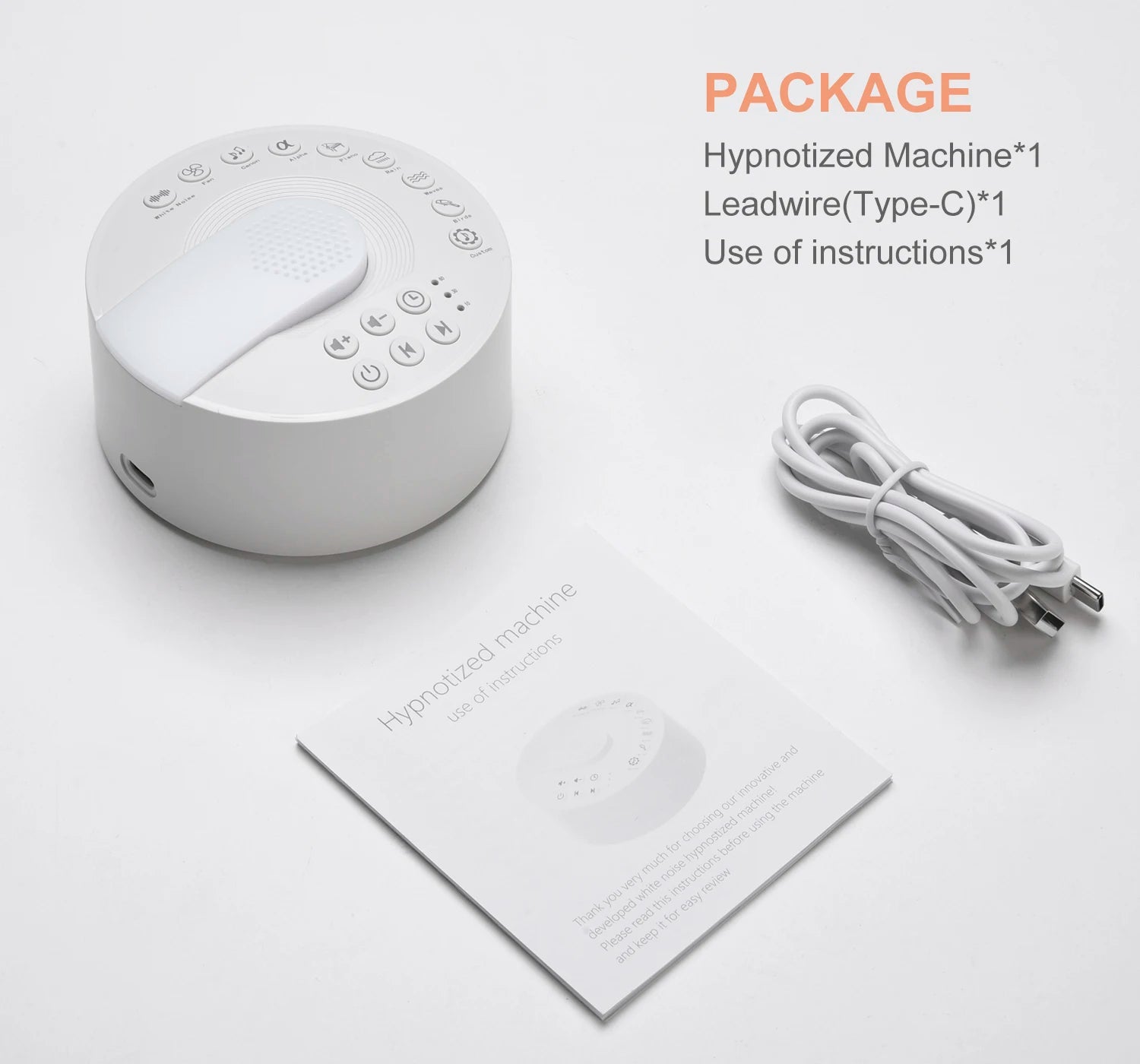White Noise Machine – Rechargeable Sleep Sound Machine with Timer
