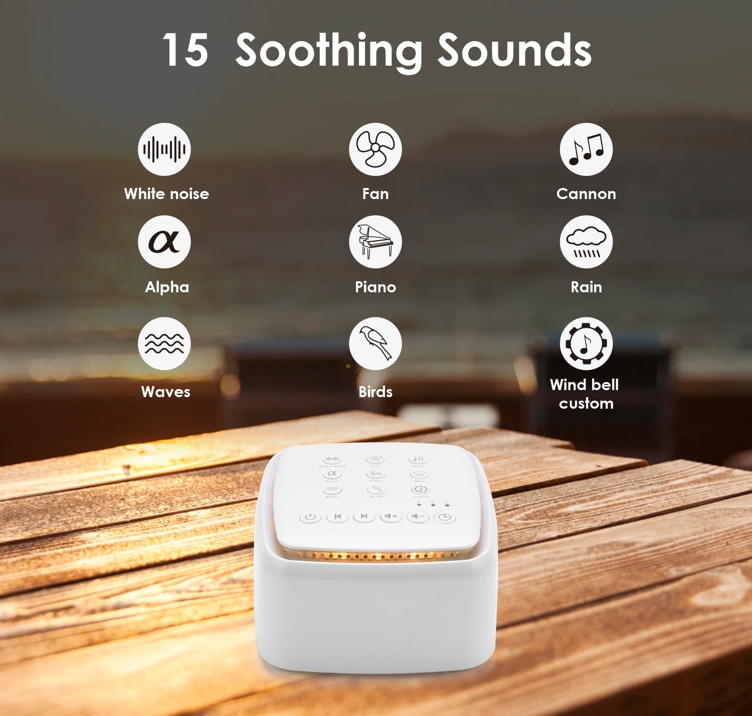 White Noise Machine – Rechargeable Sleep Sound Machine with Timer