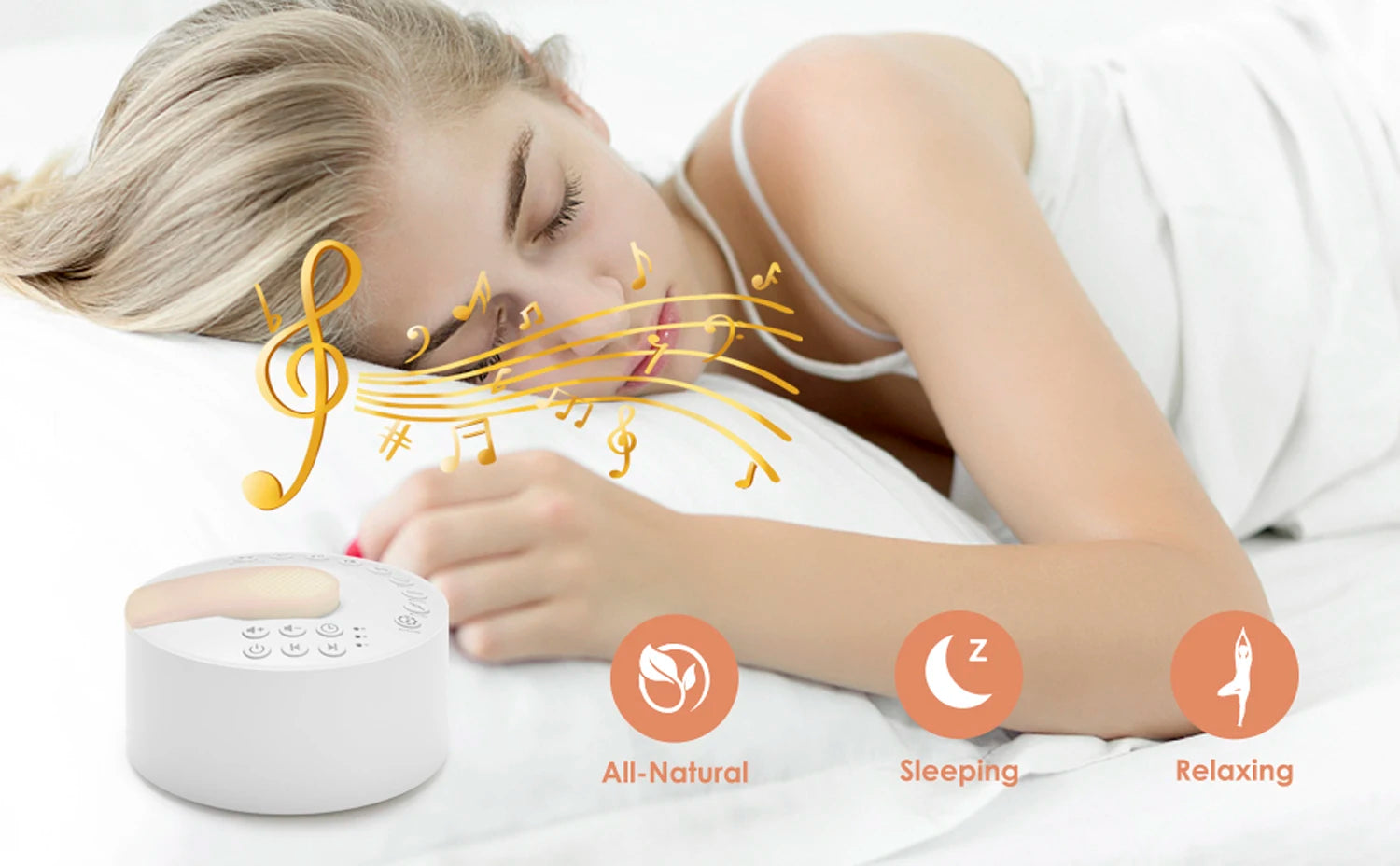 White Noise Machine – Rechargeable Sleep Sound Machine with Timer