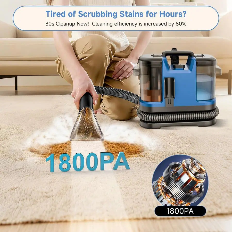 Portable Carpet & Upholstery Cleaner | 18KPa Turbo Suction Spot Cleaner