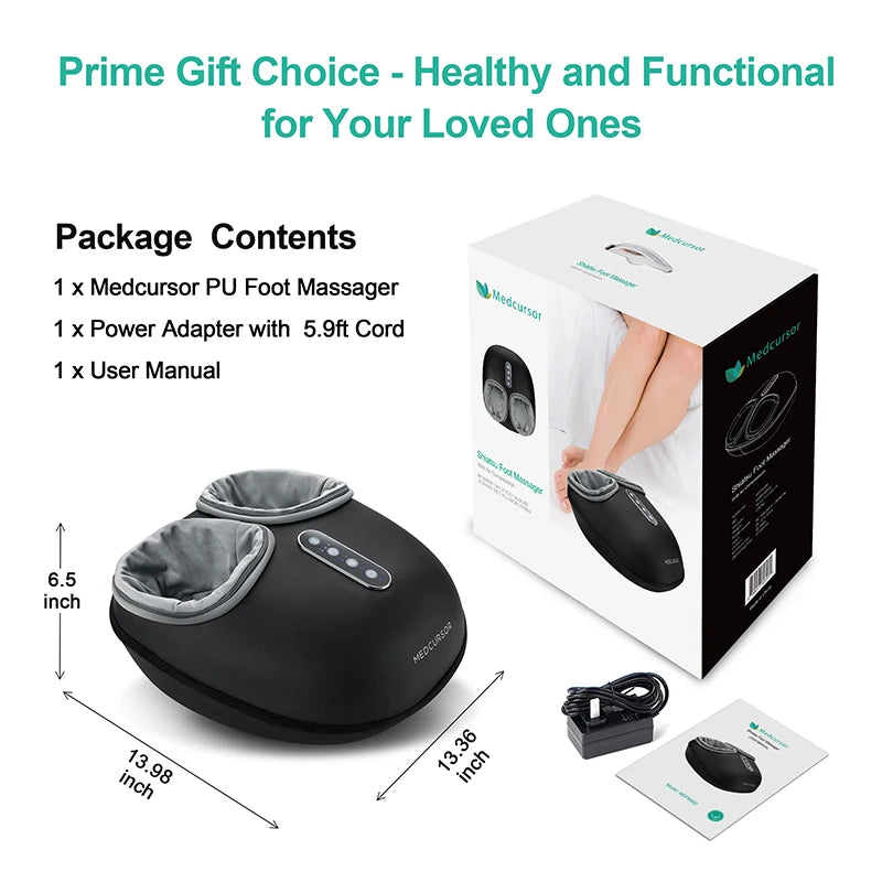 Shiatsu Foot Massager with Heat – Deep Kneading Electric Foot Massager