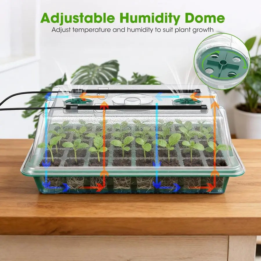 Seed Starter Tray Kit with LED Grow Light