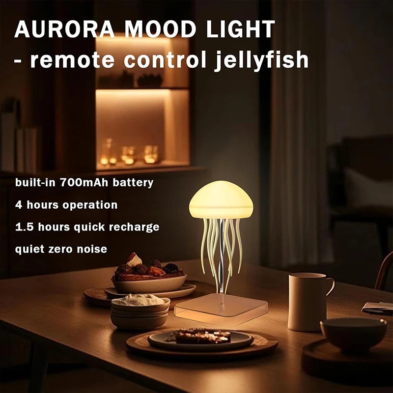 LED Jellyfish Lamp – RGB Gradient Night Light with Remote Control