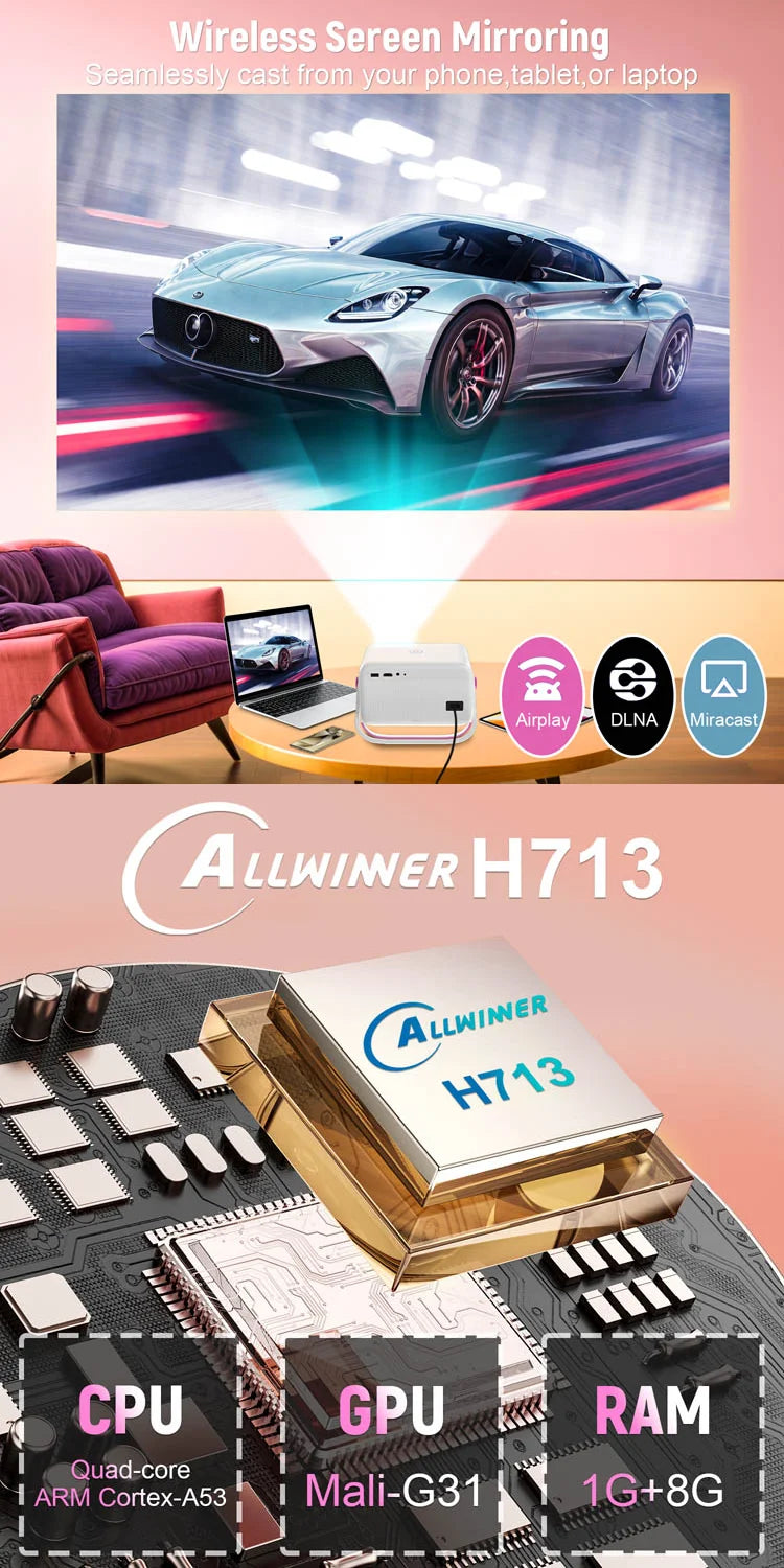 Smart Projector | 650 ANSI WiFi Bluetooth Home Cinema