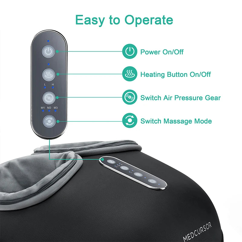 Shiatsu Foot Massager with Heat – Deep Kneading Electric Foot Massager