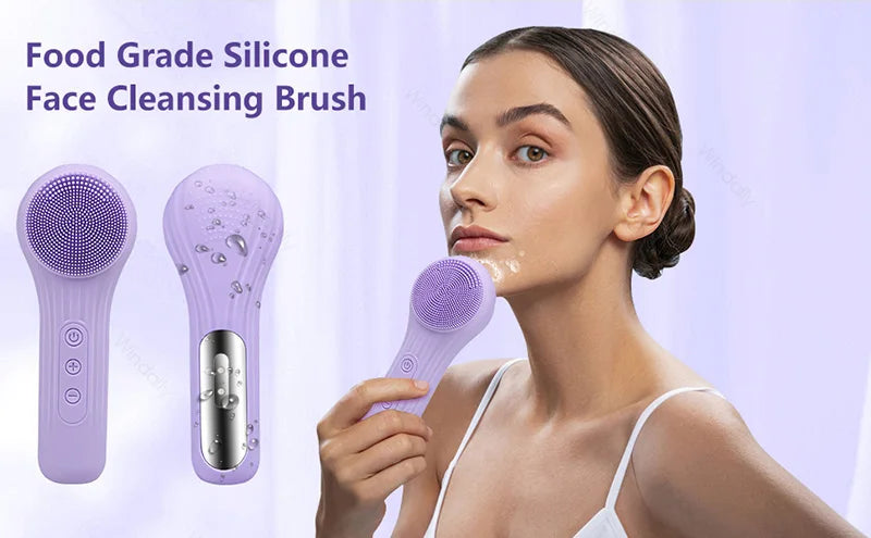 Silicone Facial Cleansing Brush – Waterproof Electric Face Cleanser