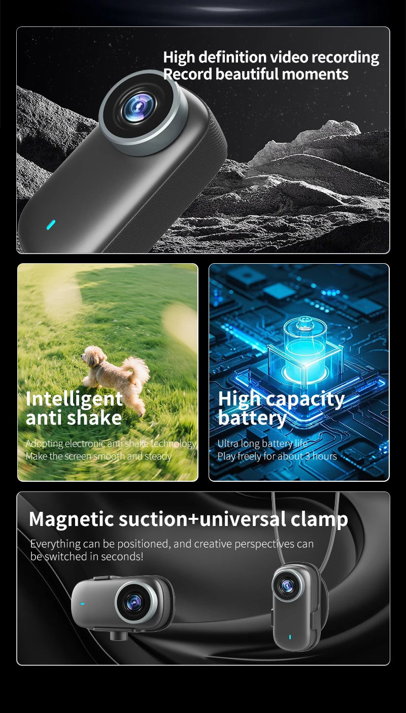 Mini 1080P WiFi Action Camera | Magnetic Wearable POV Camera