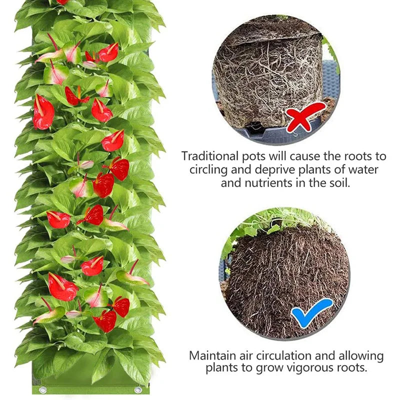 Vertical Hanging Garden Planter Bag  Pockets