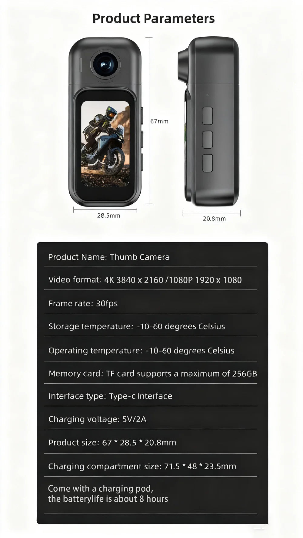 Mini Action Camera 1080P | Magnetic Wearable POV Camera with WiFi