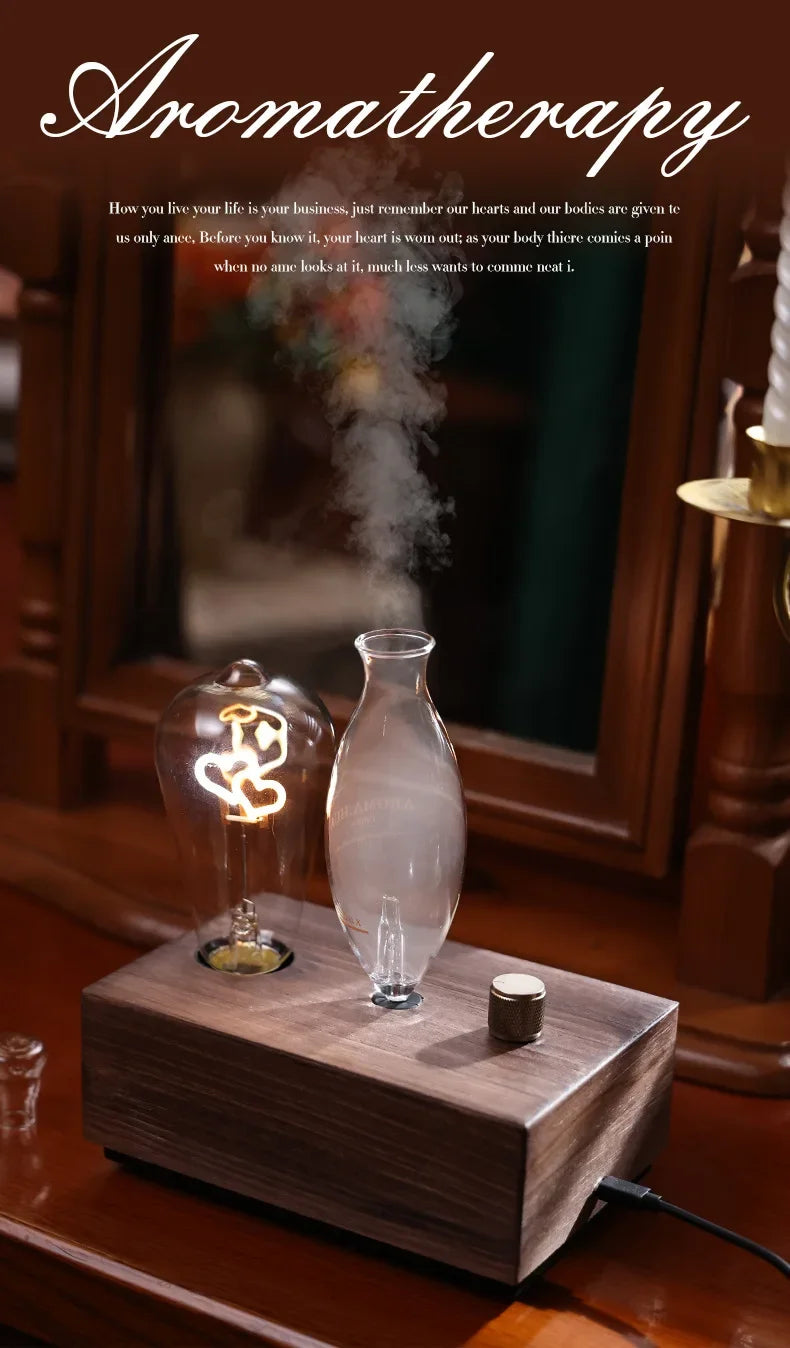 Solid Wood Glass Aroma Diffuser