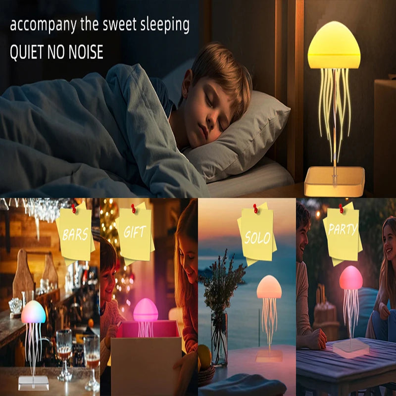 LED Jellyfish Lamp – RGB Gradient Night Light with Remote Control