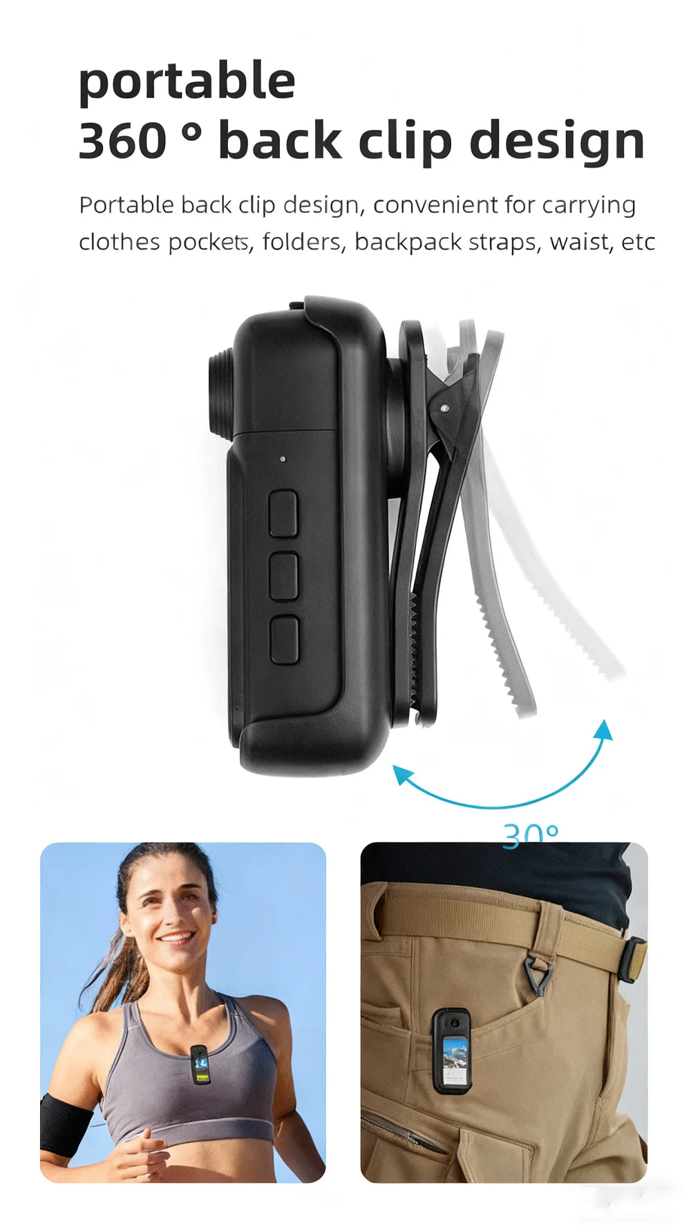 Mini Action Camera 1080P | Magnetic Wearable POV Camera with WiFi