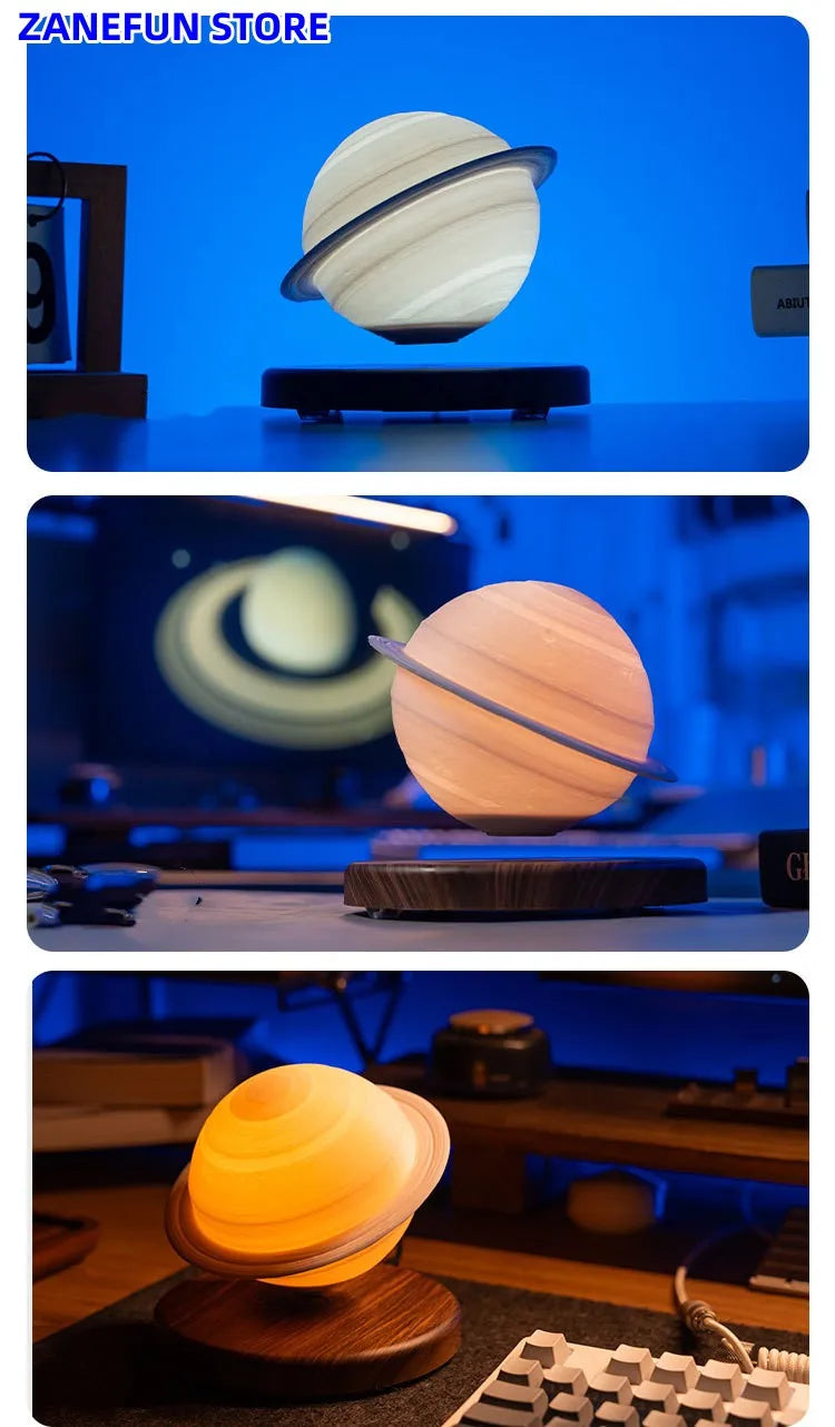 Floating Saturn Lamp – Magnetic Levitating LED Desk Light