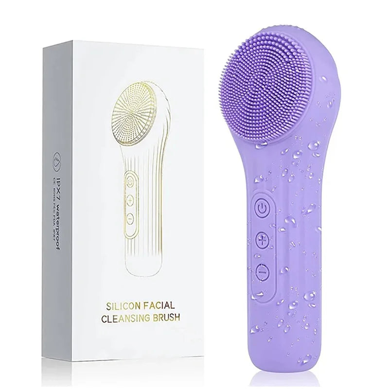 Silicone Facial Cleansing Brush – Waterproof Electric Face Cleanser