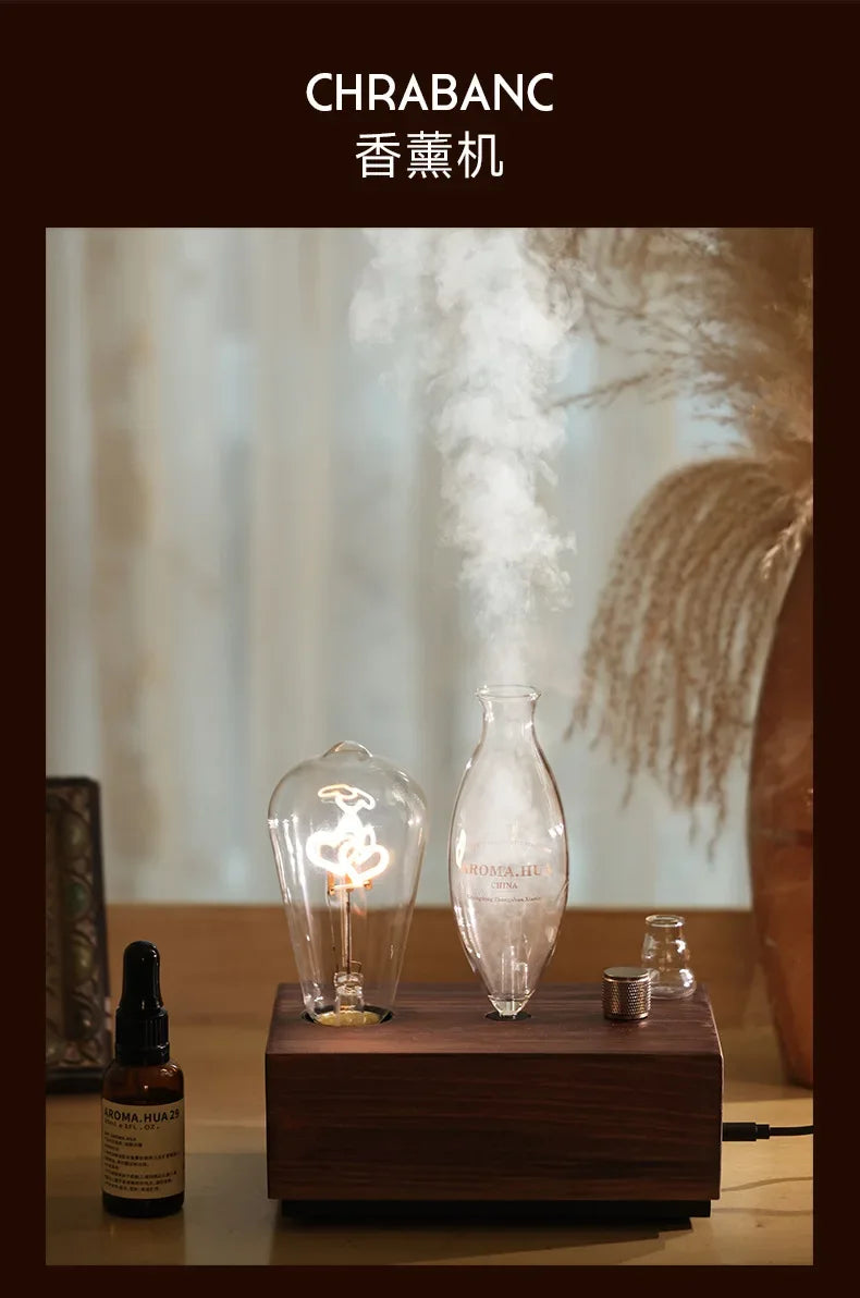 Solid Wood Glass Aroma Diffuser