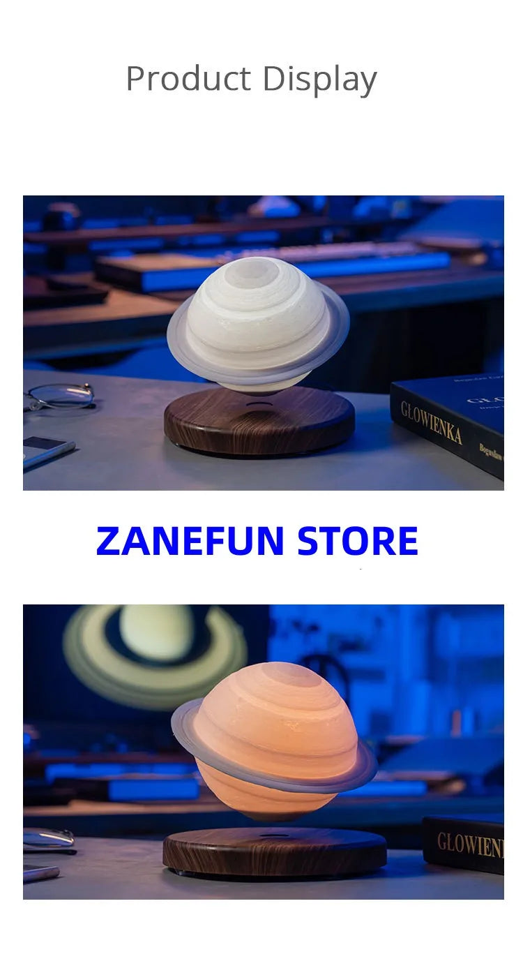 Floating Saturn Lamp – Magnetic Levitating LED Desk Light