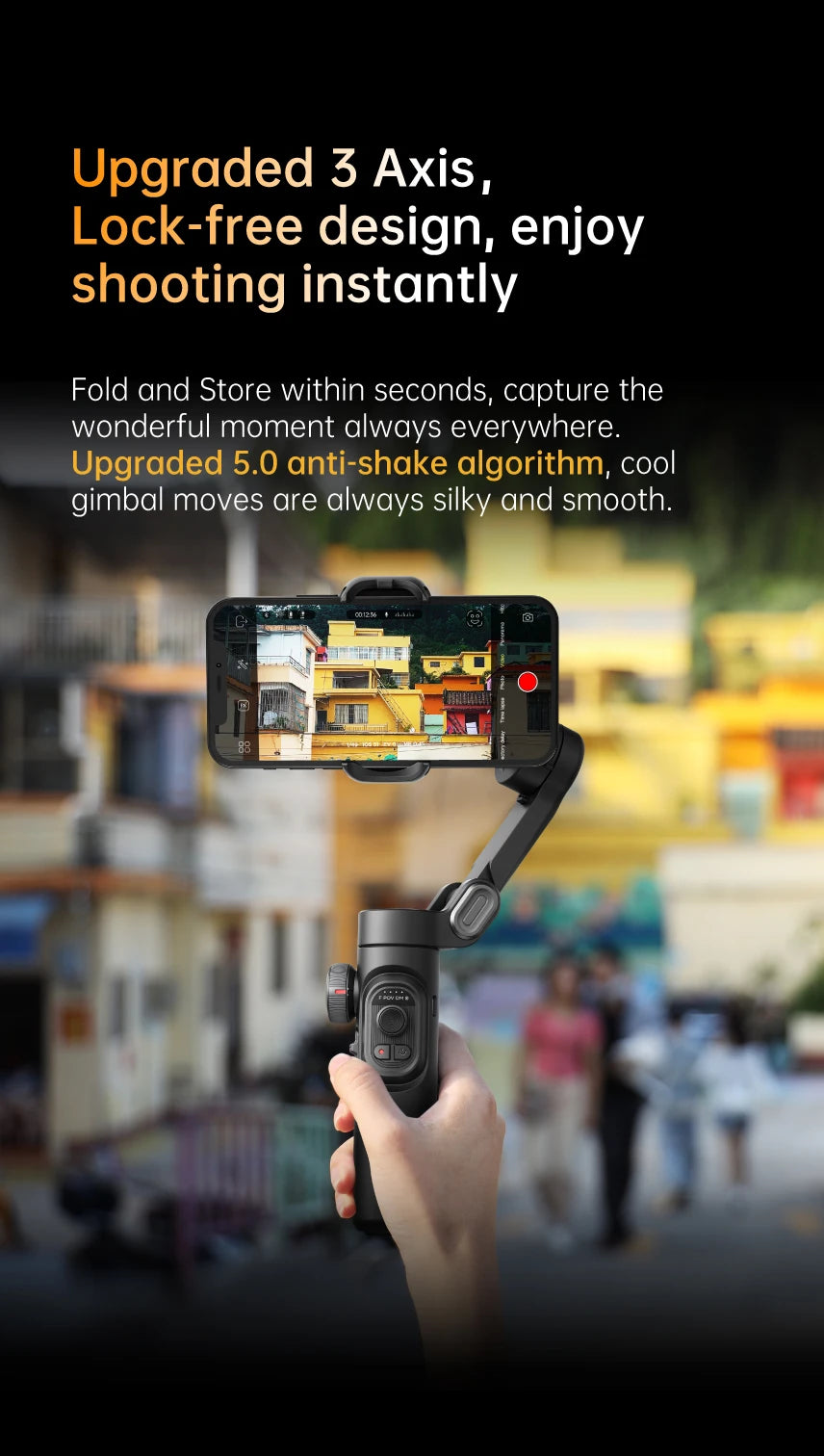 3-Axis Smartphone Gimbal Stabilizer | Foldable Anti-Shake Vlog Gimbal