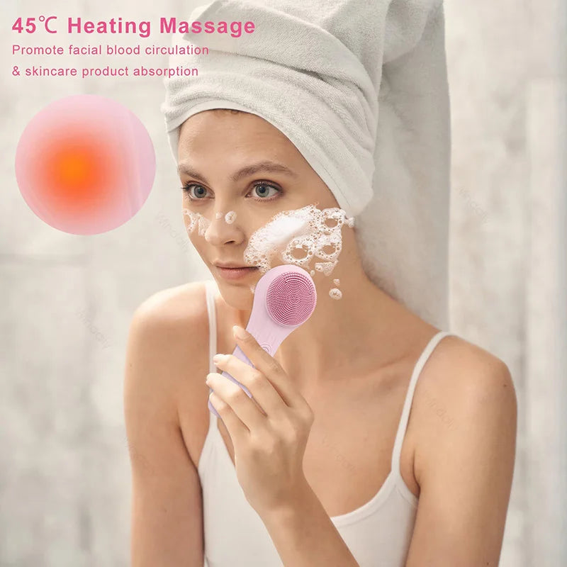 Silicone Facial Cleansing Brush – Waterproof Electric Face Cleanser