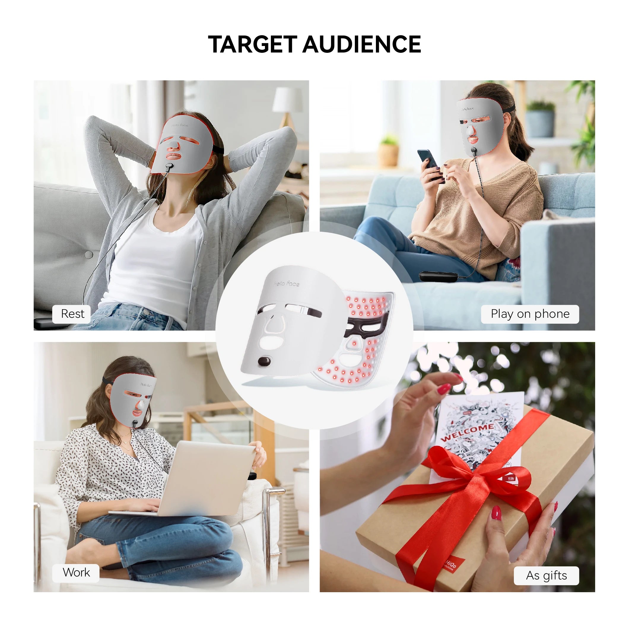HELLO FACE M500 LED Light Therapy Mask – Anti-Aging & Acne Treatment