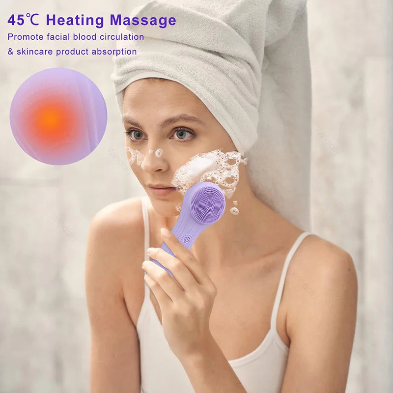 Silicone Facial Cleansing Brush – Waterproof Electric Face Cleanser