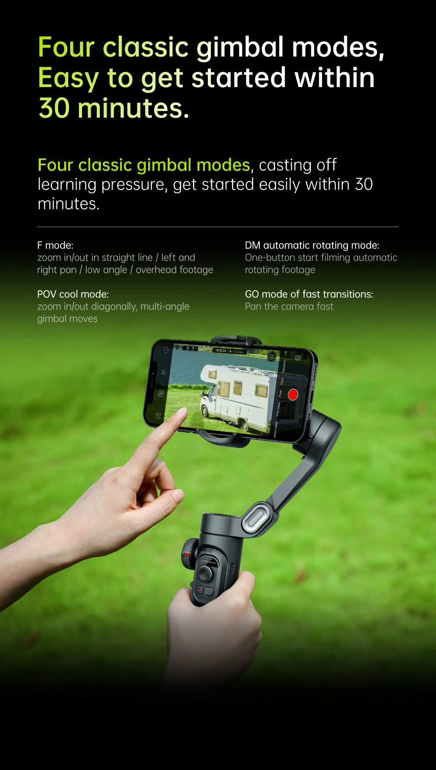 3-Axis Smartphone Gimbal Stabilizer | Foldable Anti-Shake Vlog Gimbal