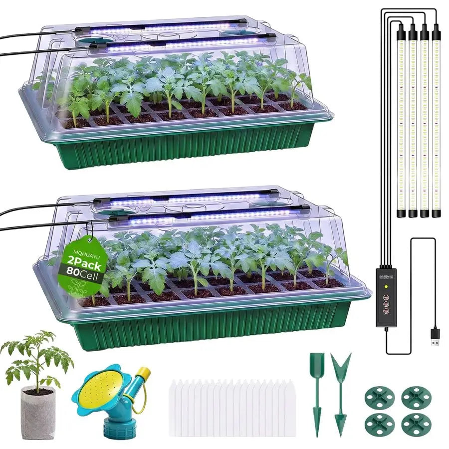 Seed Starter Tray Kit with LED Grow Light