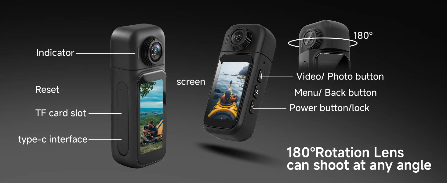 Mini Action Camera 1080P | Magnetic Wearable POV Camera with WiFi
