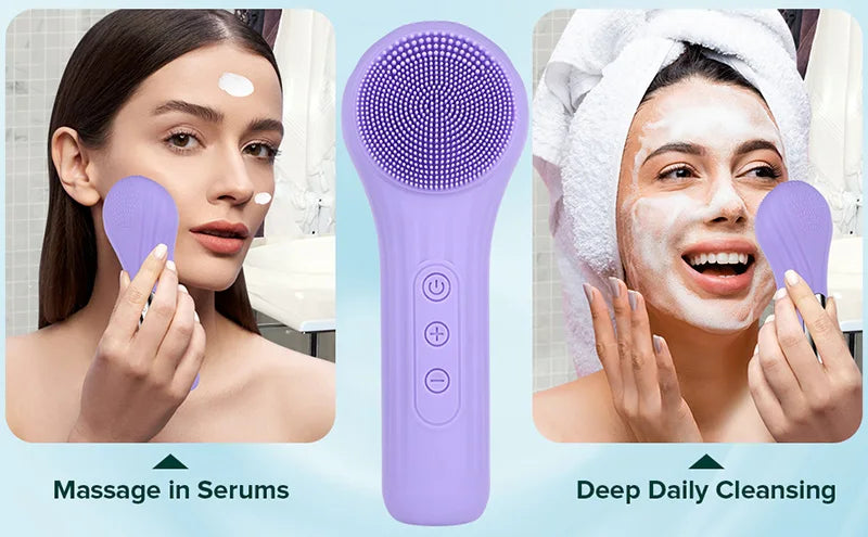 Silicone Facial Cleansing Brush – Waterproof Electric Face Cleanser