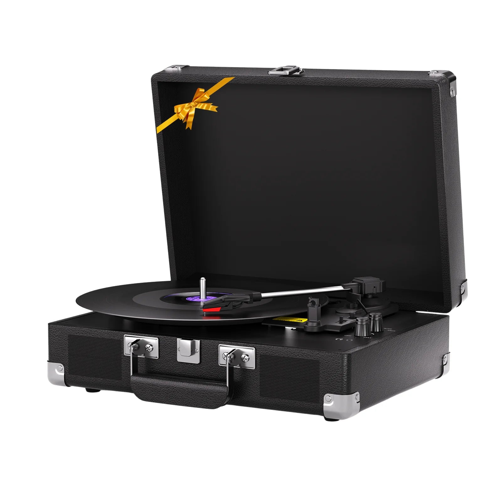 Vintage Bluetooth Turntable Record Player | 3-Speed Vinyl Player with Built-in Speakers