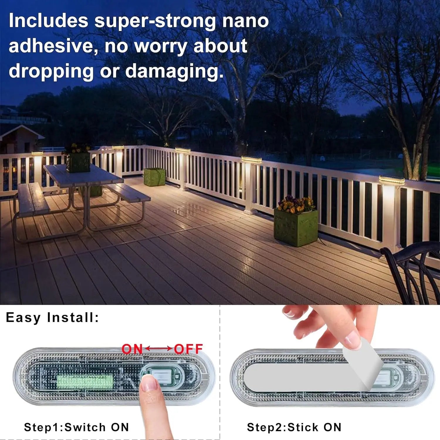Solar Deck & Step Lights (4 Pack)