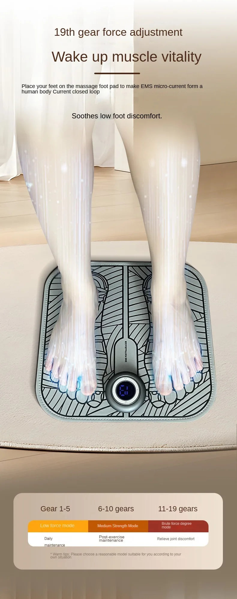 EMS Foot Massage Mat – Portable Electric Foot Massager