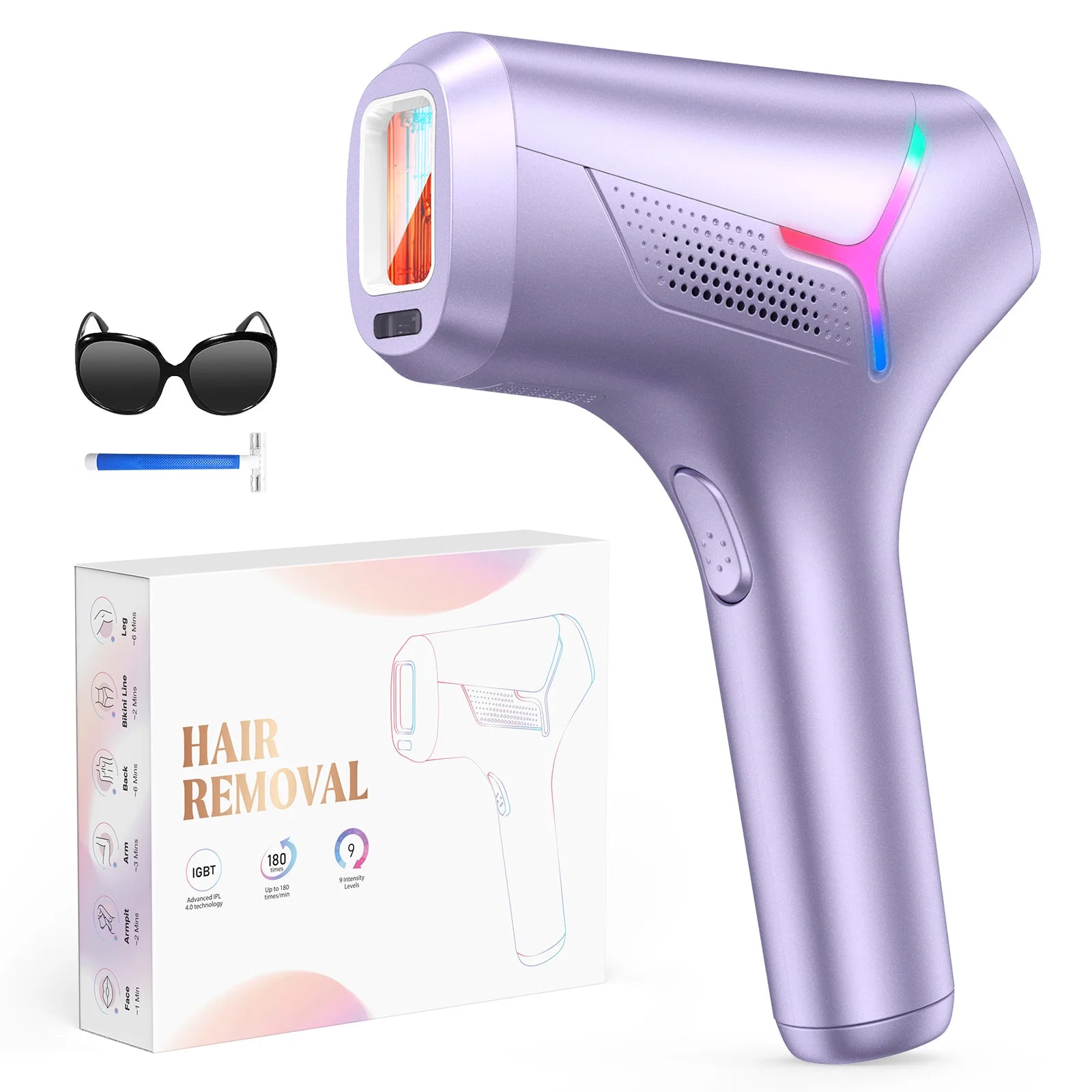 IPL Laser Hair Removal Device – 9 Energy Levels Permanent Hair Remover