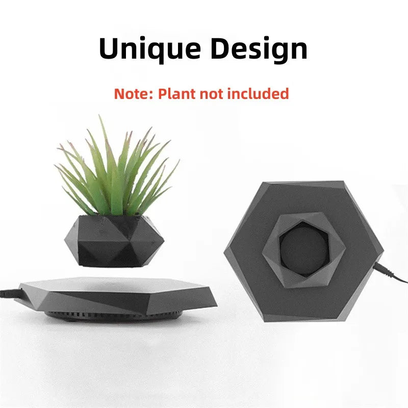 Magnetic Levitating Bonsai Pot – Floating Plant Holder with 360° Rotation