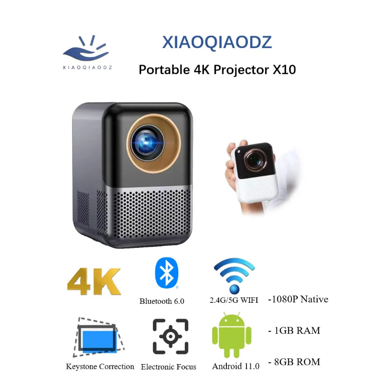 Smart Mini Projector 1080P | Android 11 WiFi Bluetooth Home Cinema