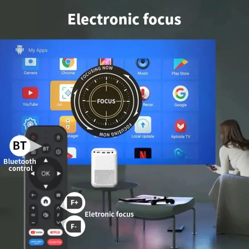 Smart Mini Projector 1080P | Android 11 WiFi Bluetooth Home Cinema