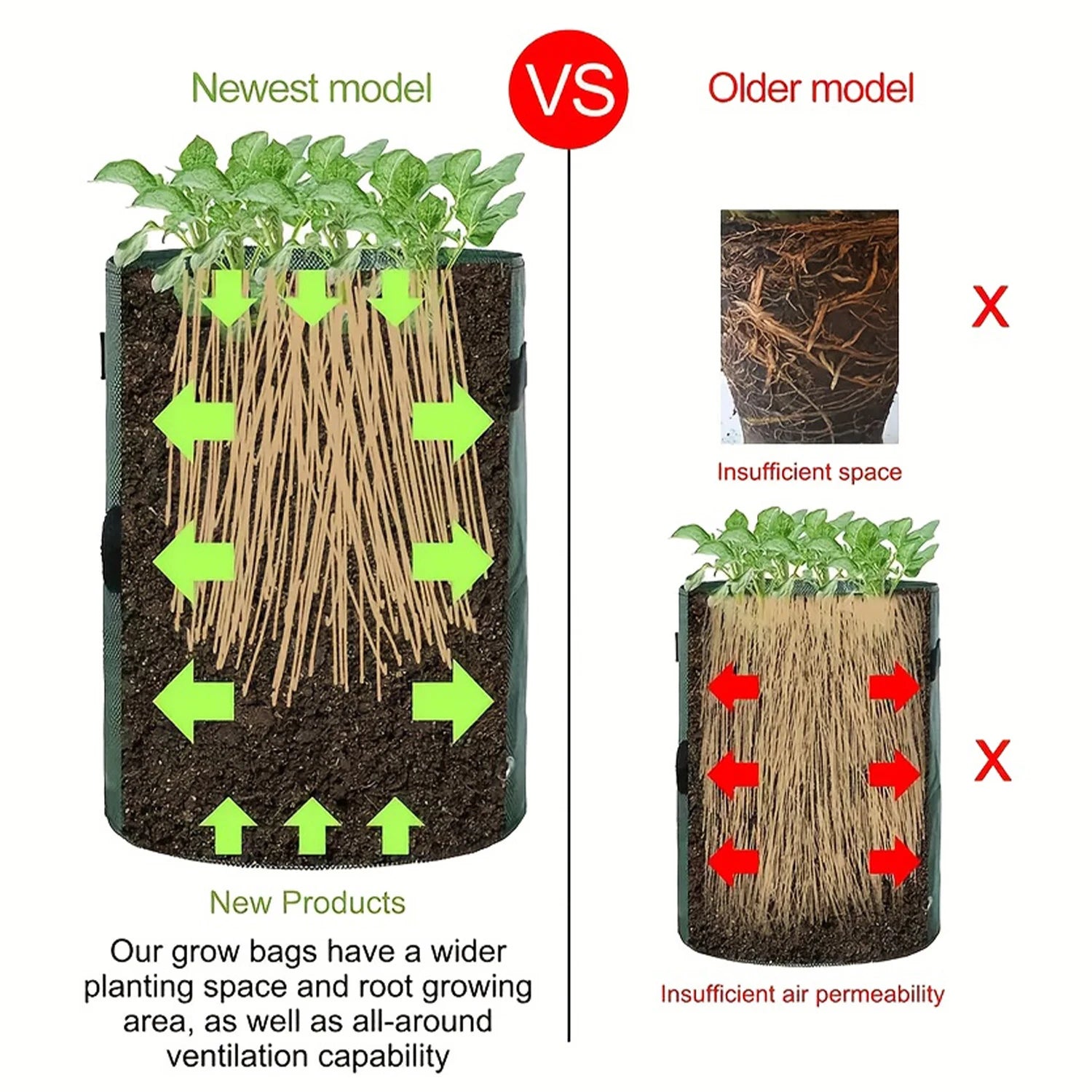 Non-Woven Garden Grow Bags with Handles