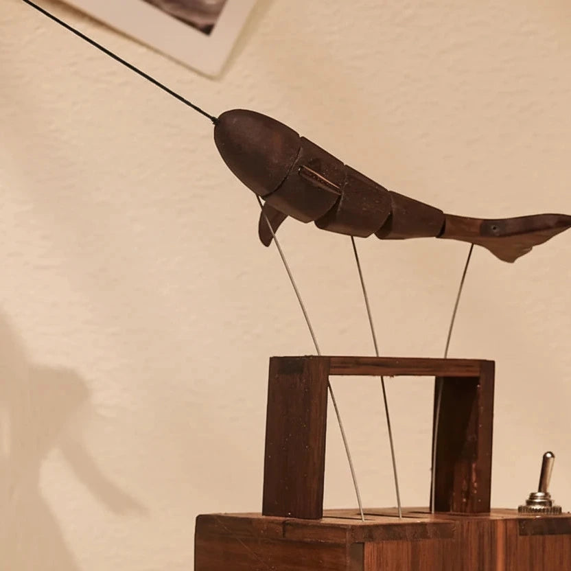 Roaming Narwhal Wooden Ornament – Handmade Desk Decor