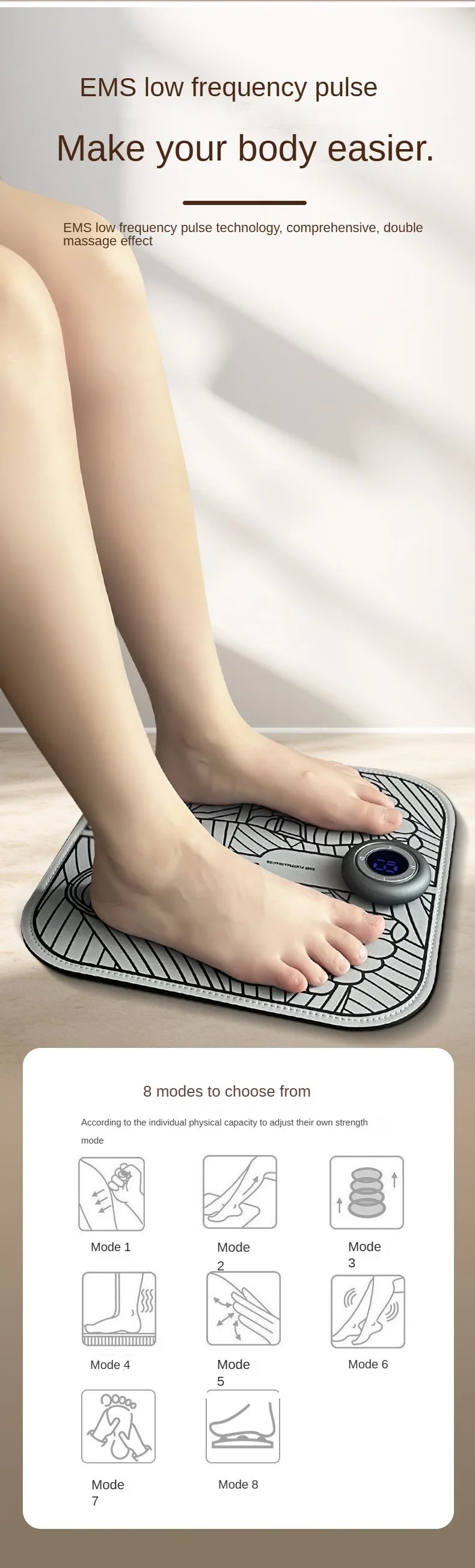 EMS Foot Massage Mat – Portable Electric Foot Massager