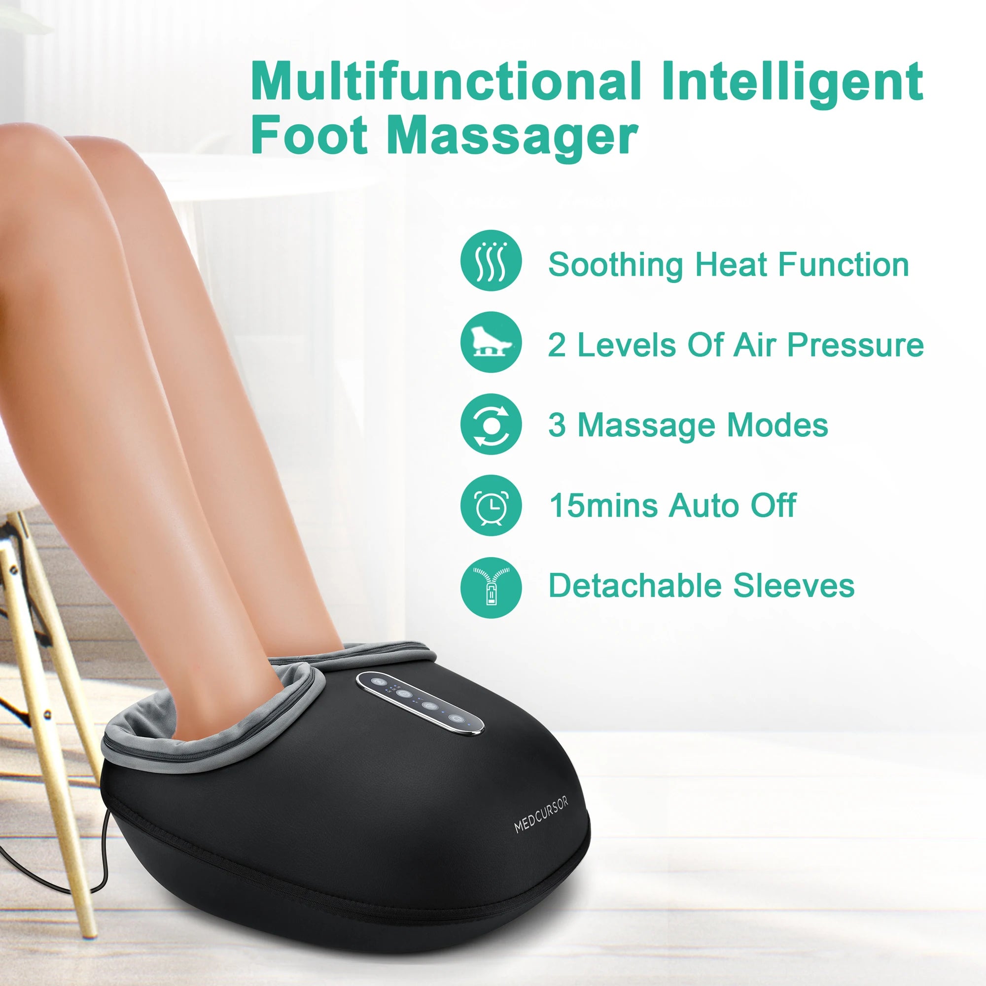 Shiatsu Foot Massager with Heat – Deep Kneading Electric Foot Massager
