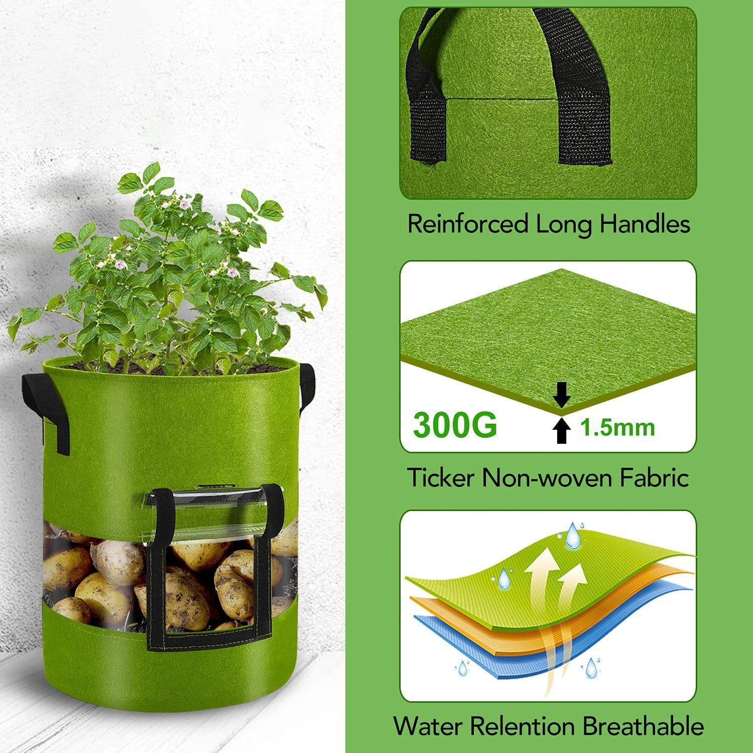 Non-Woven Garden Grow Bags with Handles