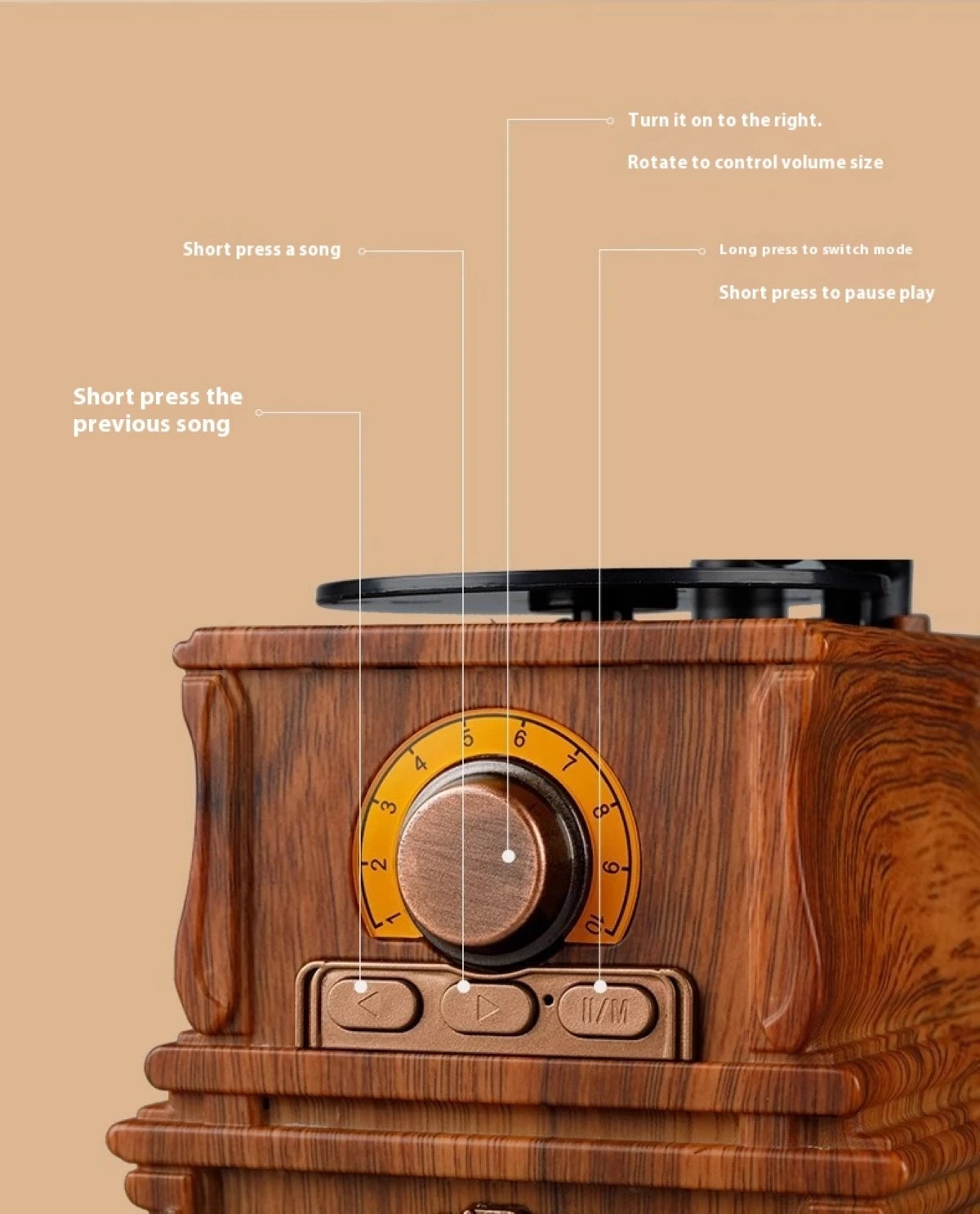 Retro Gramophone Bluetooth Speaker