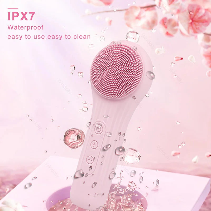 Silicone Facial Cleansing Brush – Waterproof Electric Face Cleanser