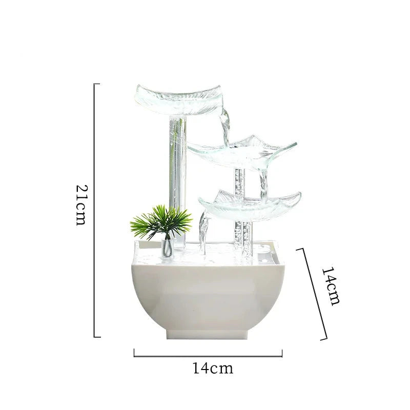 Zen Lotus Water Fountain with LED – Glass Tabletop Fountain for Home & Office