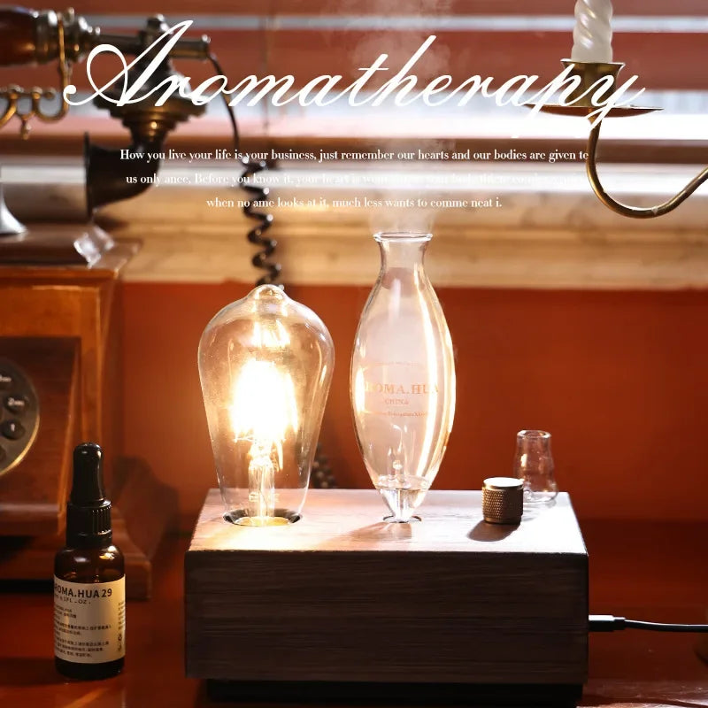 Solid Wood Glass Aroma Diffuser